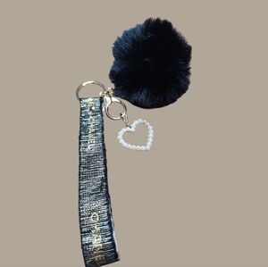 CHANEL Black and Silver Key Card Holder